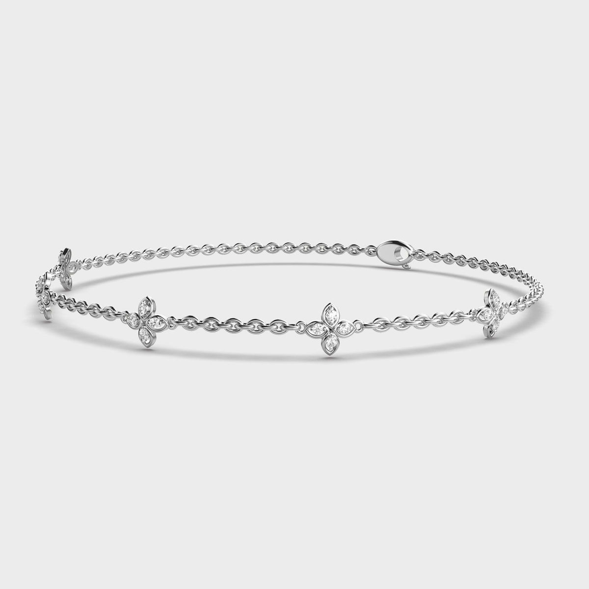 Soft Weave Flower Diamond Bracelet