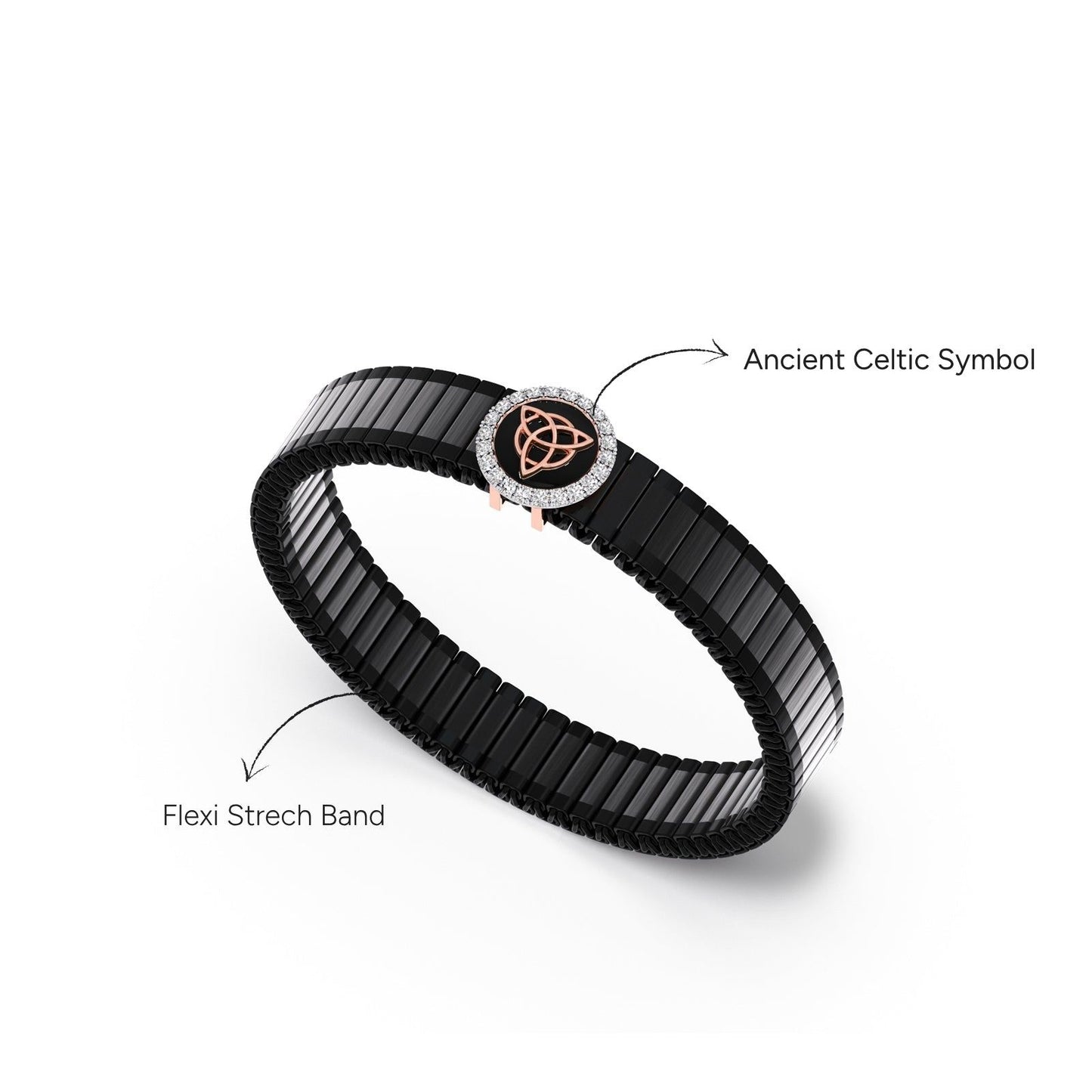 Triquetra Orbit Diamond Men's Bracelet