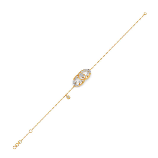 Twin Ellipse Inter Looped Diamond Bracelet