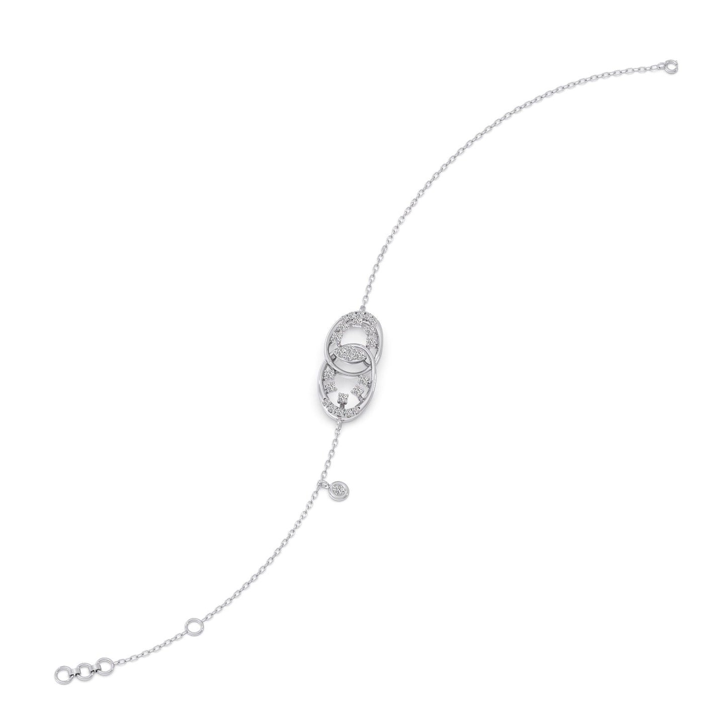Twin Ellipse Inter Looped Diamond Bracelet
