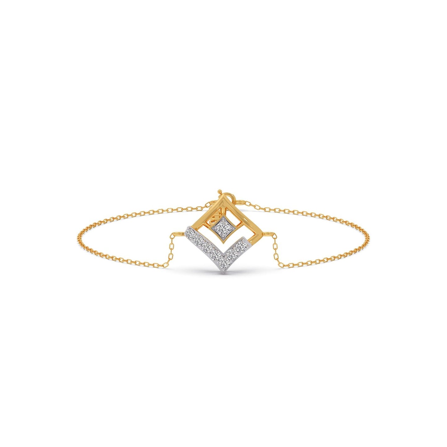 Rhombus Sparkle Diamond Chain Bracelet