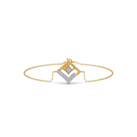 Rhombus Sparkle Diamond Chain Bracelet