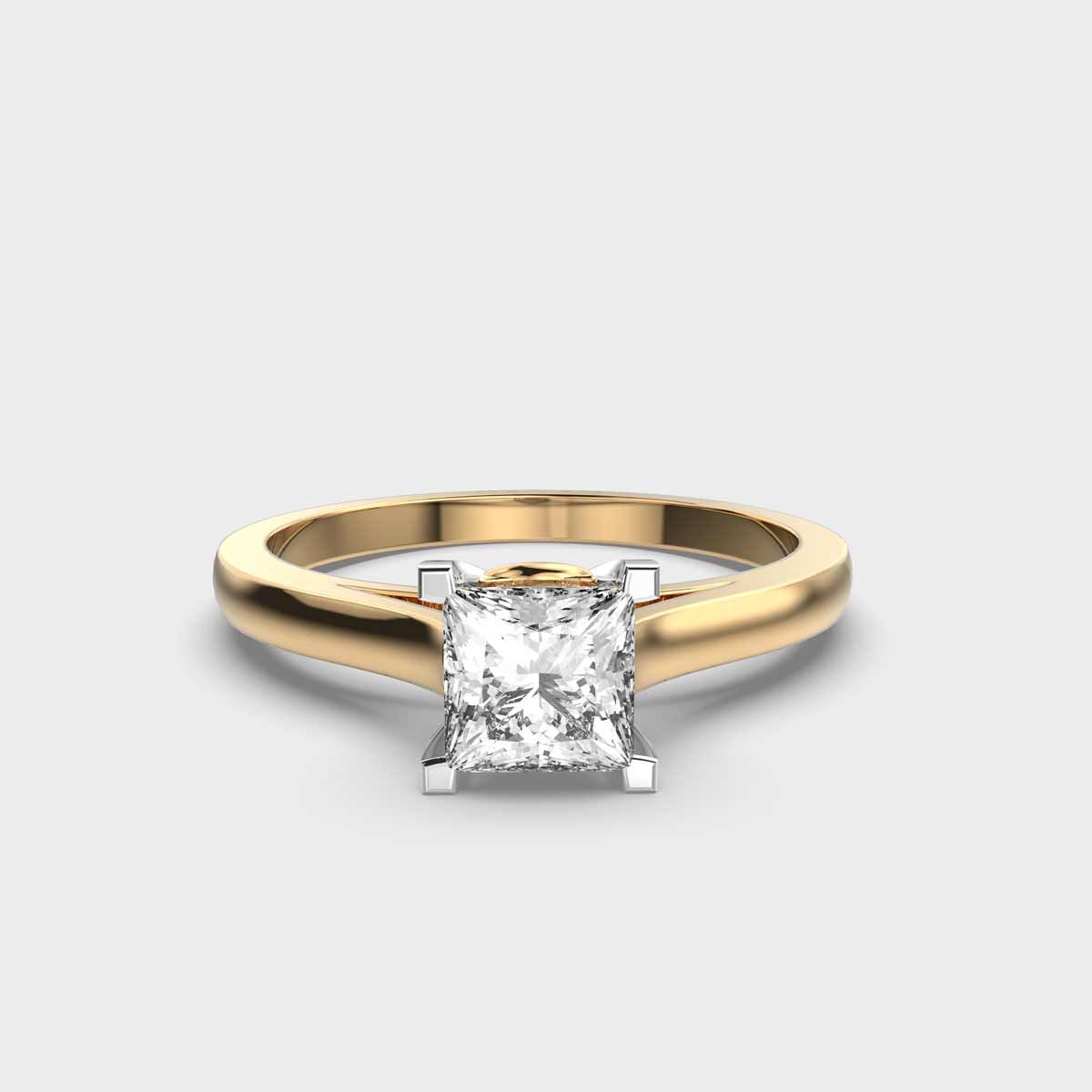 Princess Cut Solitaire Diamond Ring - View 1