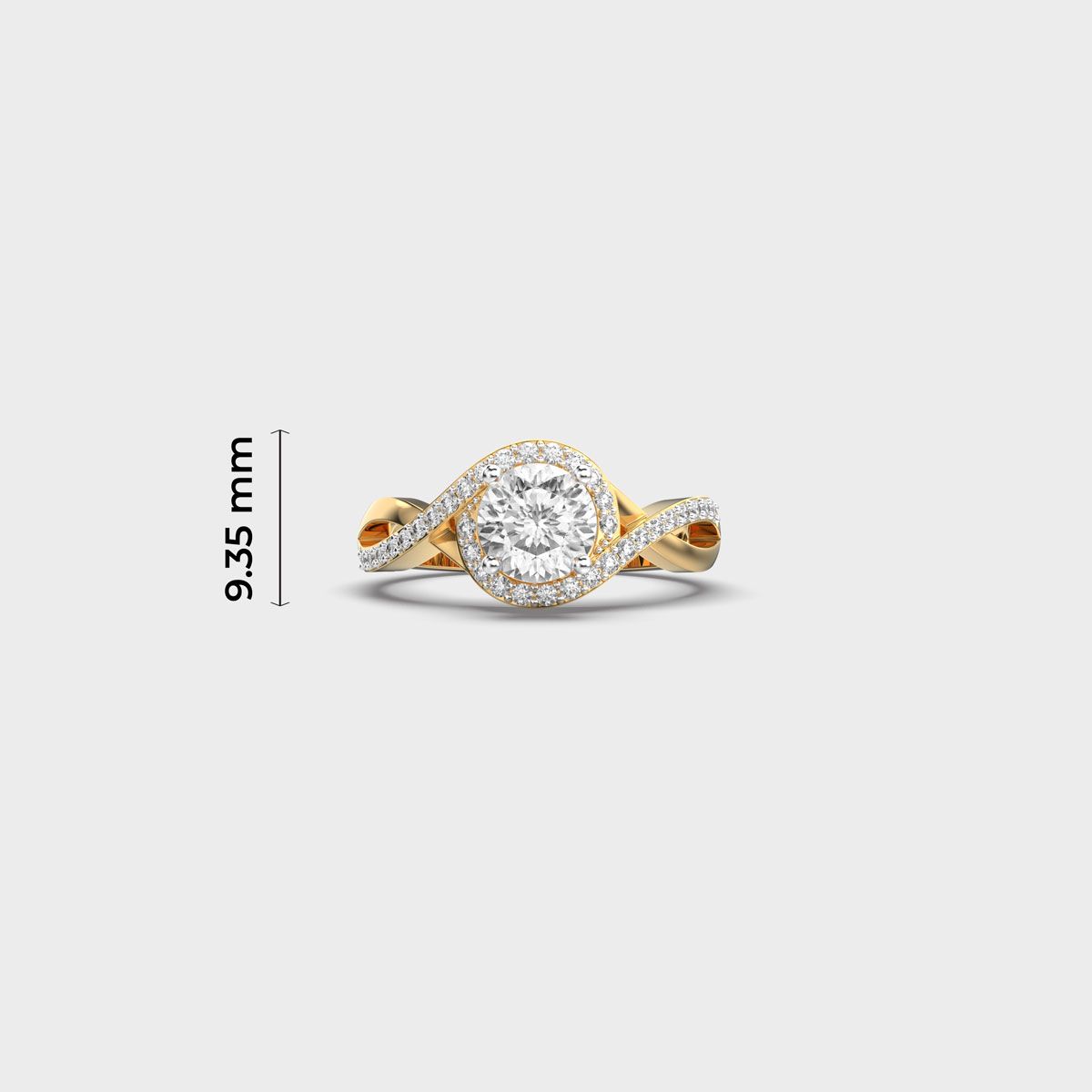 Twisted Halo Padma Cut Diamond Ring - View 5