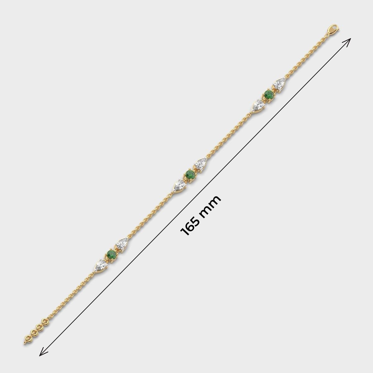 Minimal Green Stone Adele Diamond Bracelet