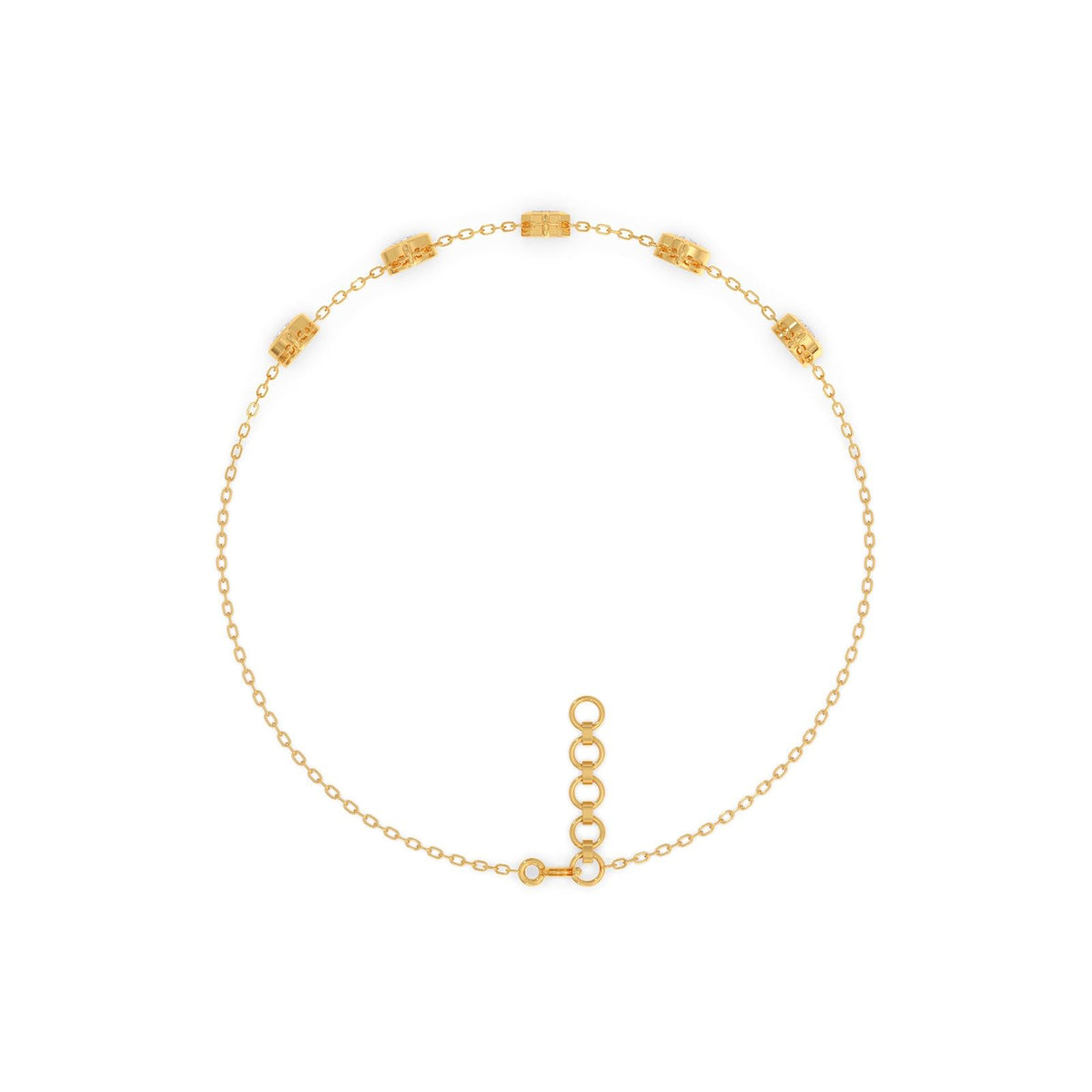 Emerald & Round Chain Bracelet