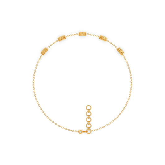 Emerald & Round Chain Bracelet