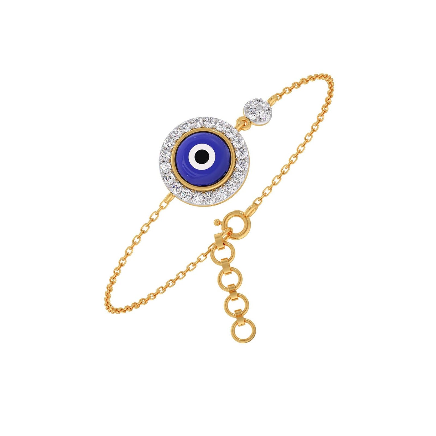 Halo Evil-Eye Diamond Chain Bracelet