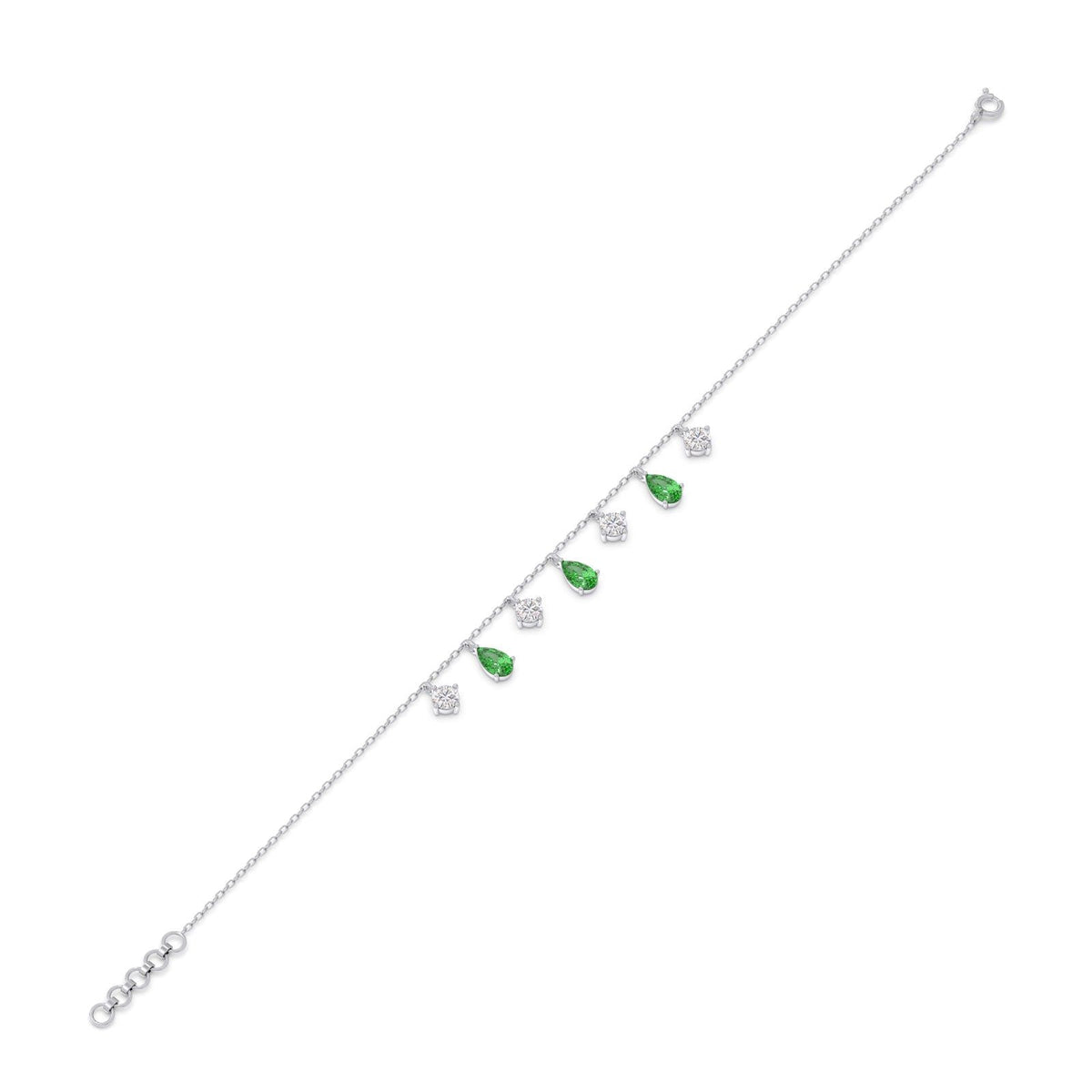 Verdant Sparkle Diamond Chain Bracelet