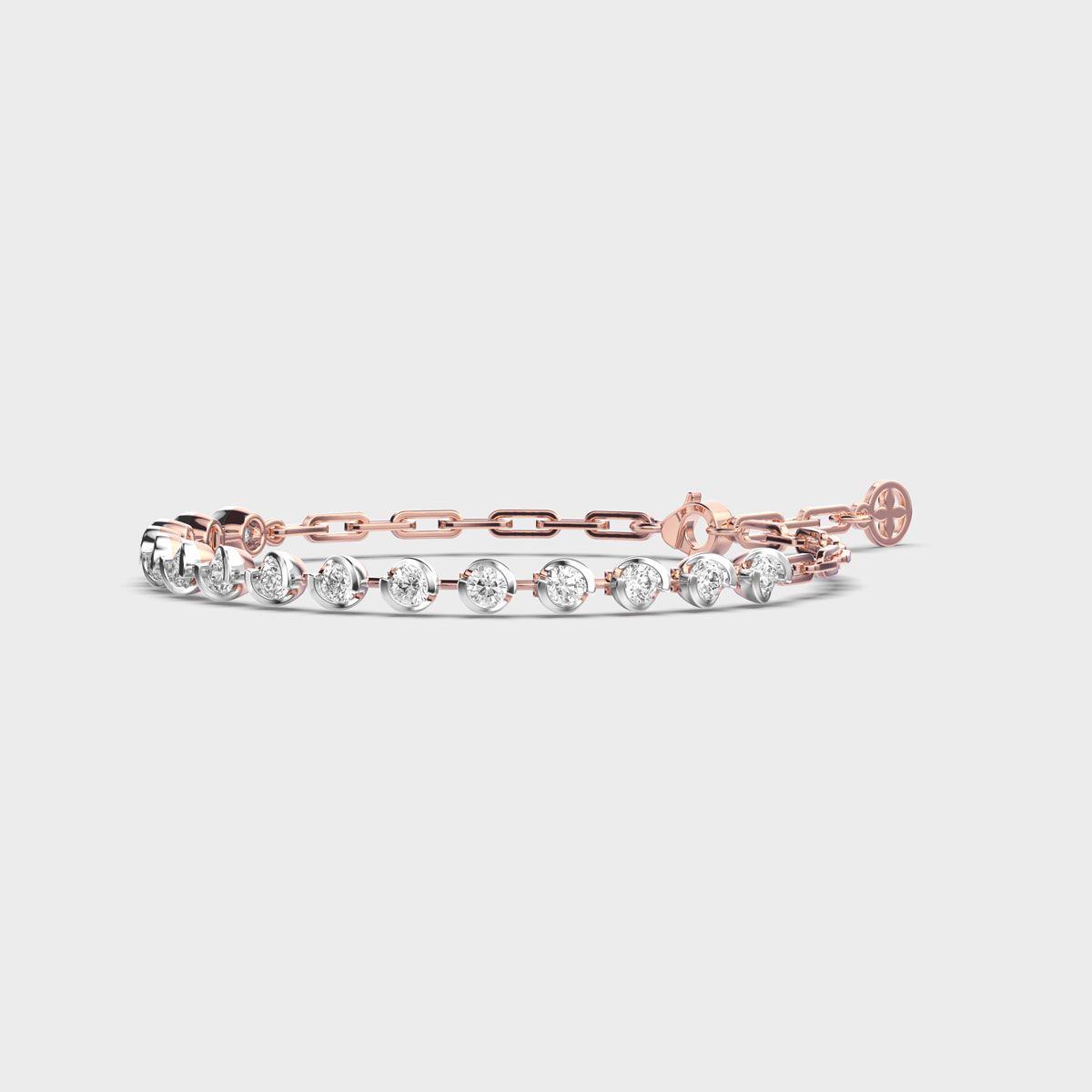 Crescent Cradle Sparkle Diamond Bracelet