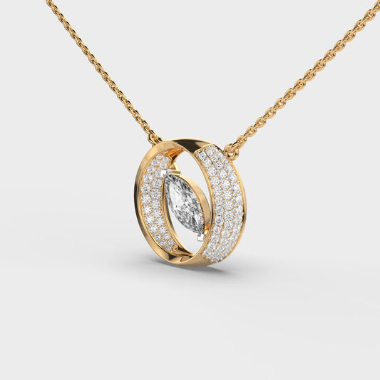 Marquise Orbit Diamond Necklace