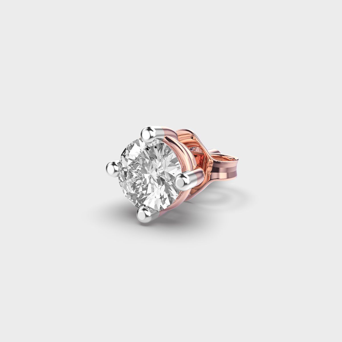 Men's Round Cut Diamond Stud