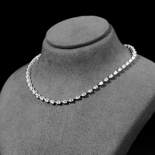 Pear Diamond Tennis Necklace