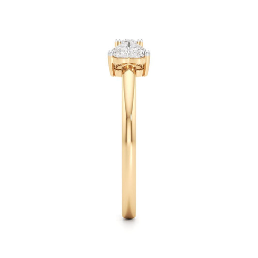 Heart and Pear Diamond Open Ring