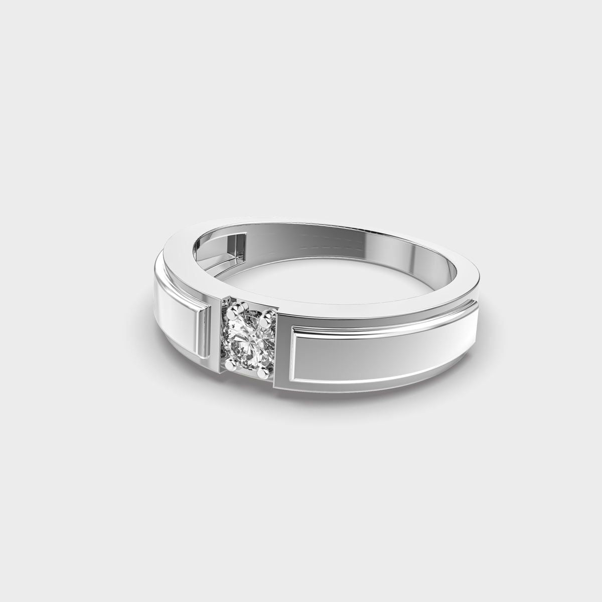 Double Tone Chunky Diamond Band - View 7