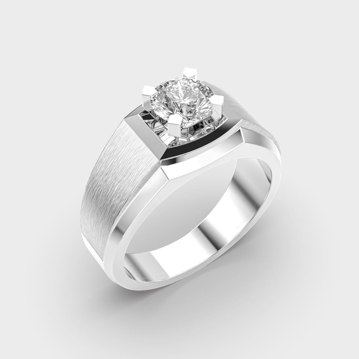 King's Dominion Round Diamond Band For Men - View 8
