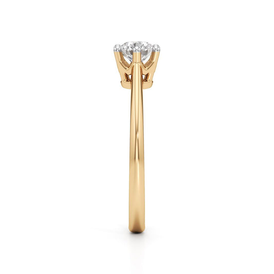 Crystellea 0.50Ct Six Prong Round Cut Solitaire Ring