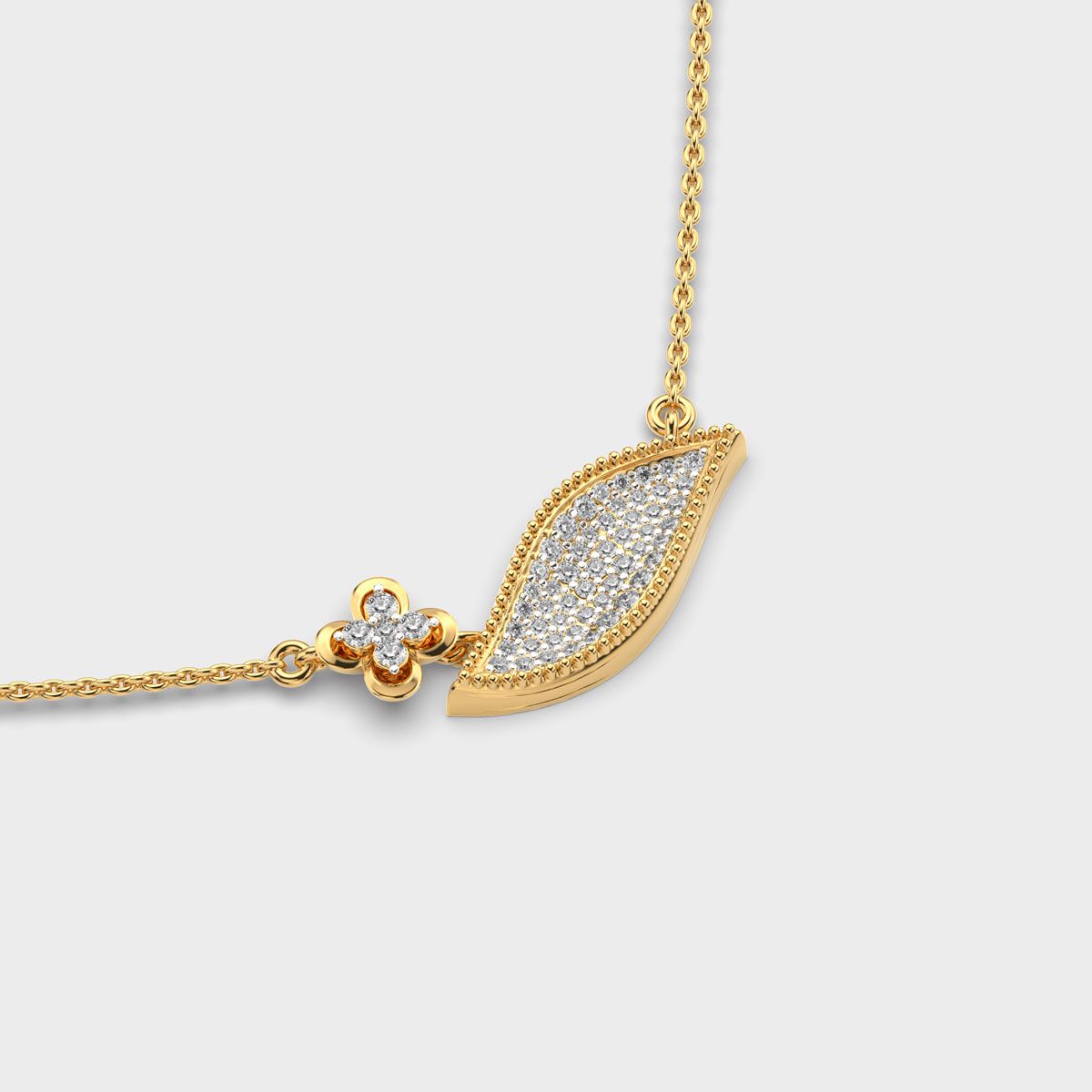 Linear Curve Diamond Cluster Necklace