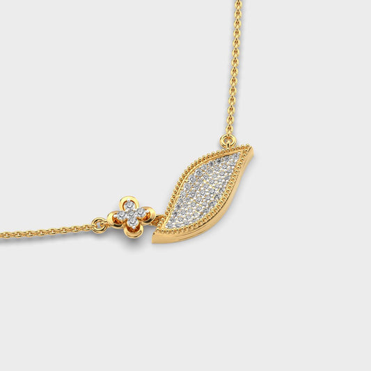 Linear Curve Diamond Cluster Necklace