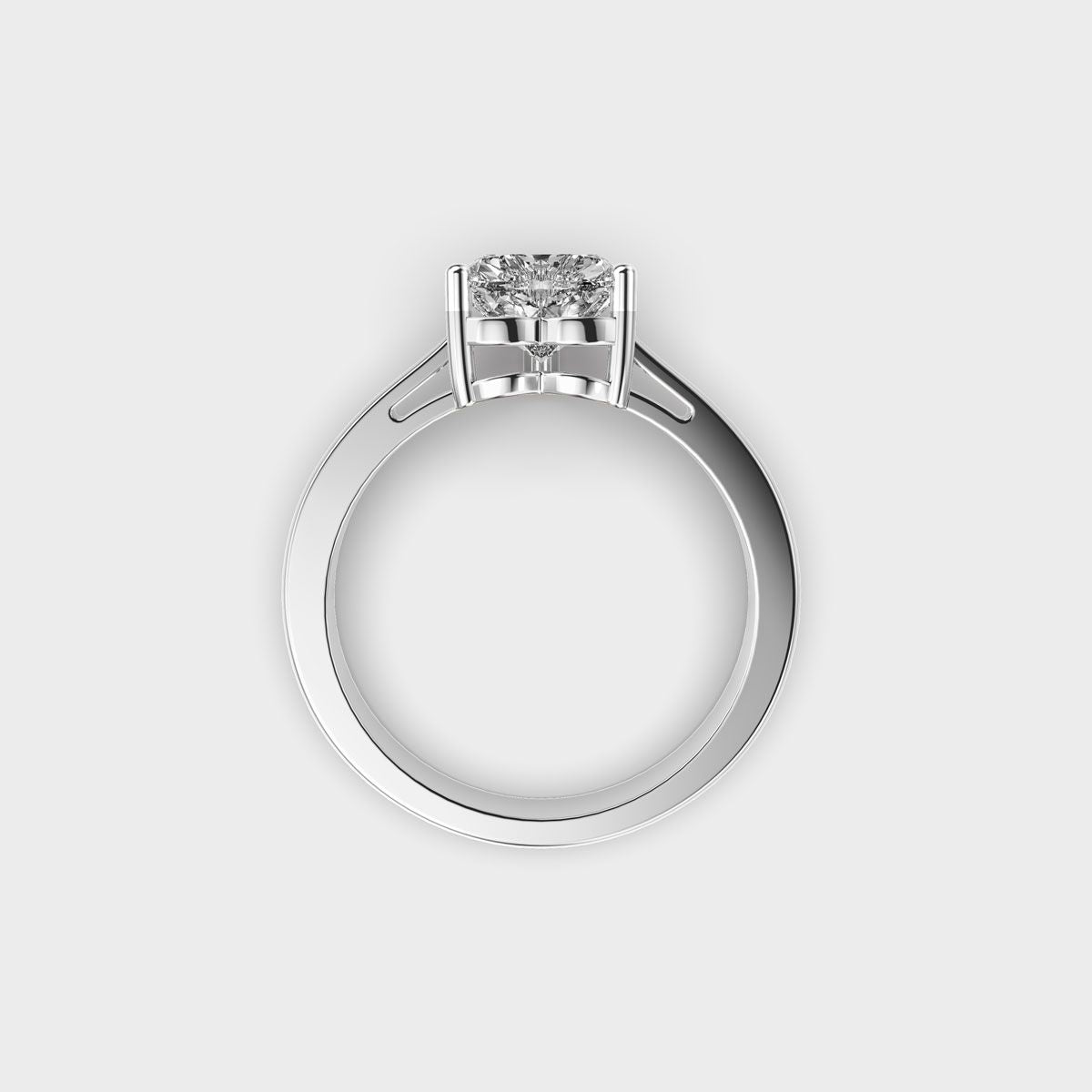 Love Me More Heart Solitaire Diamond Ring - View 13