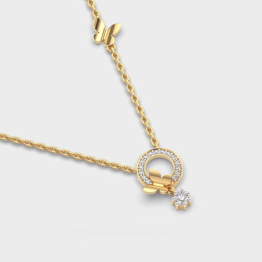 Butterfly Halo Necklace with Chain