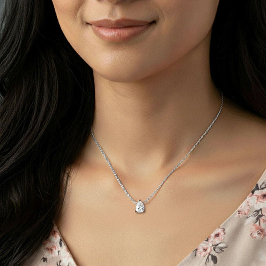 Pear-Shaped Solitaire Necklace