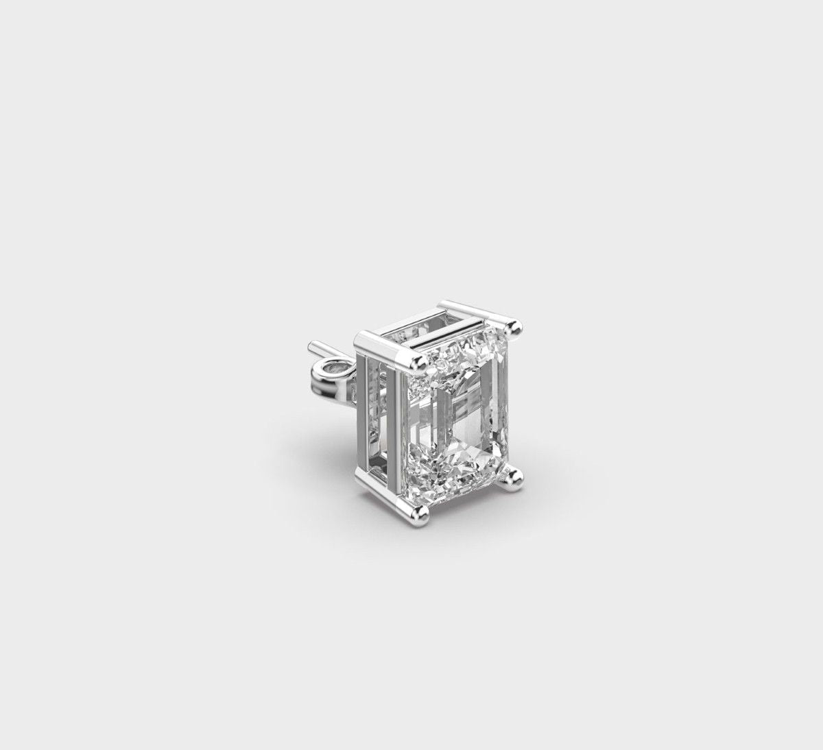 Regal Stud for Men in Emerald Cut