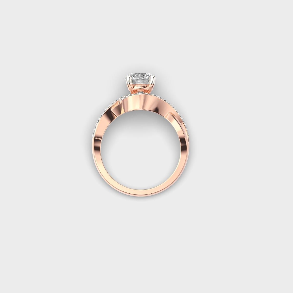 Twisted Halo Padma Cut Diamond Ring - View 9