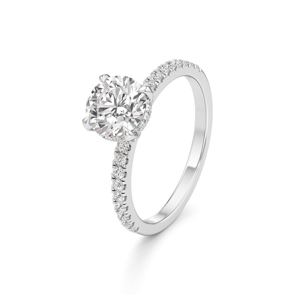 Round Solitaire with Double EncTitlerusted Ring