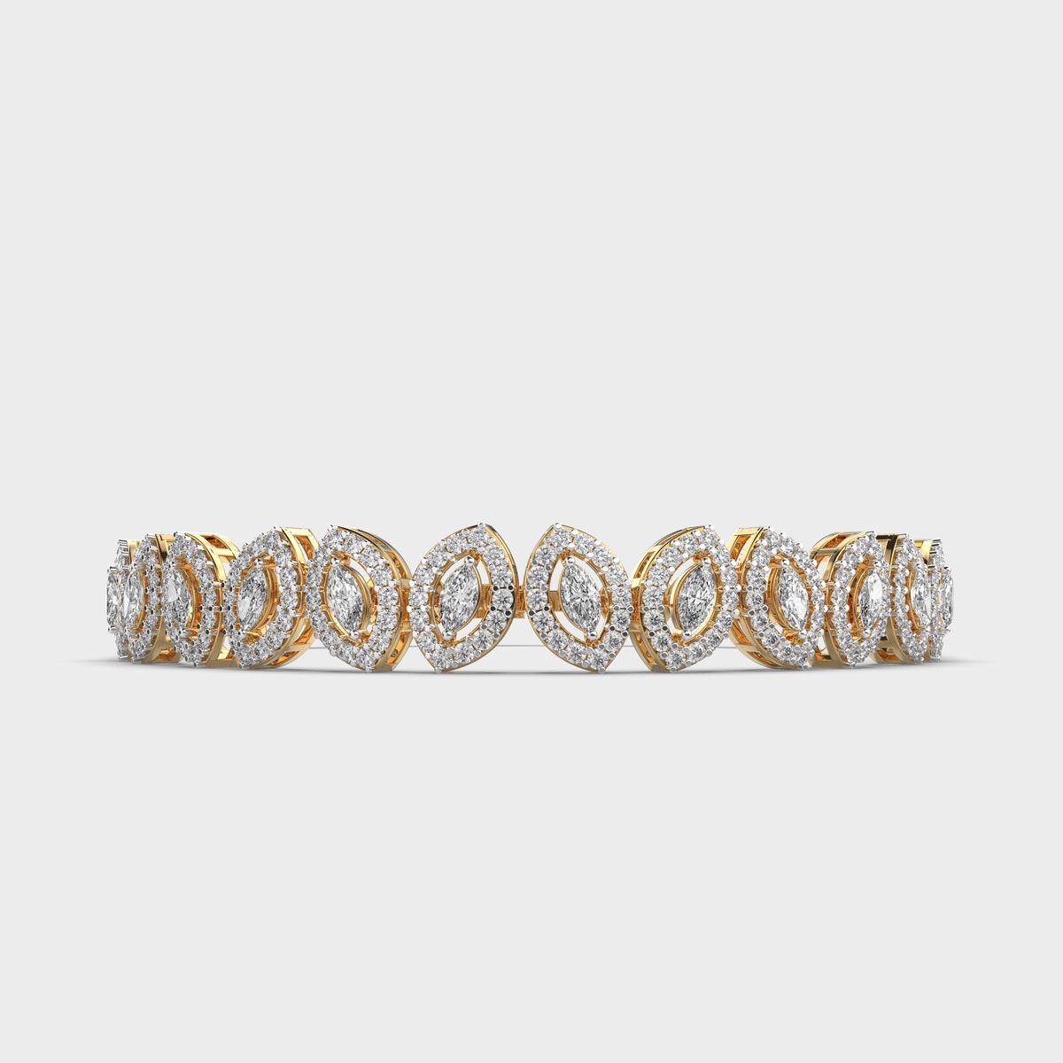 Calathea Round and Marquise Diamond Bracelet