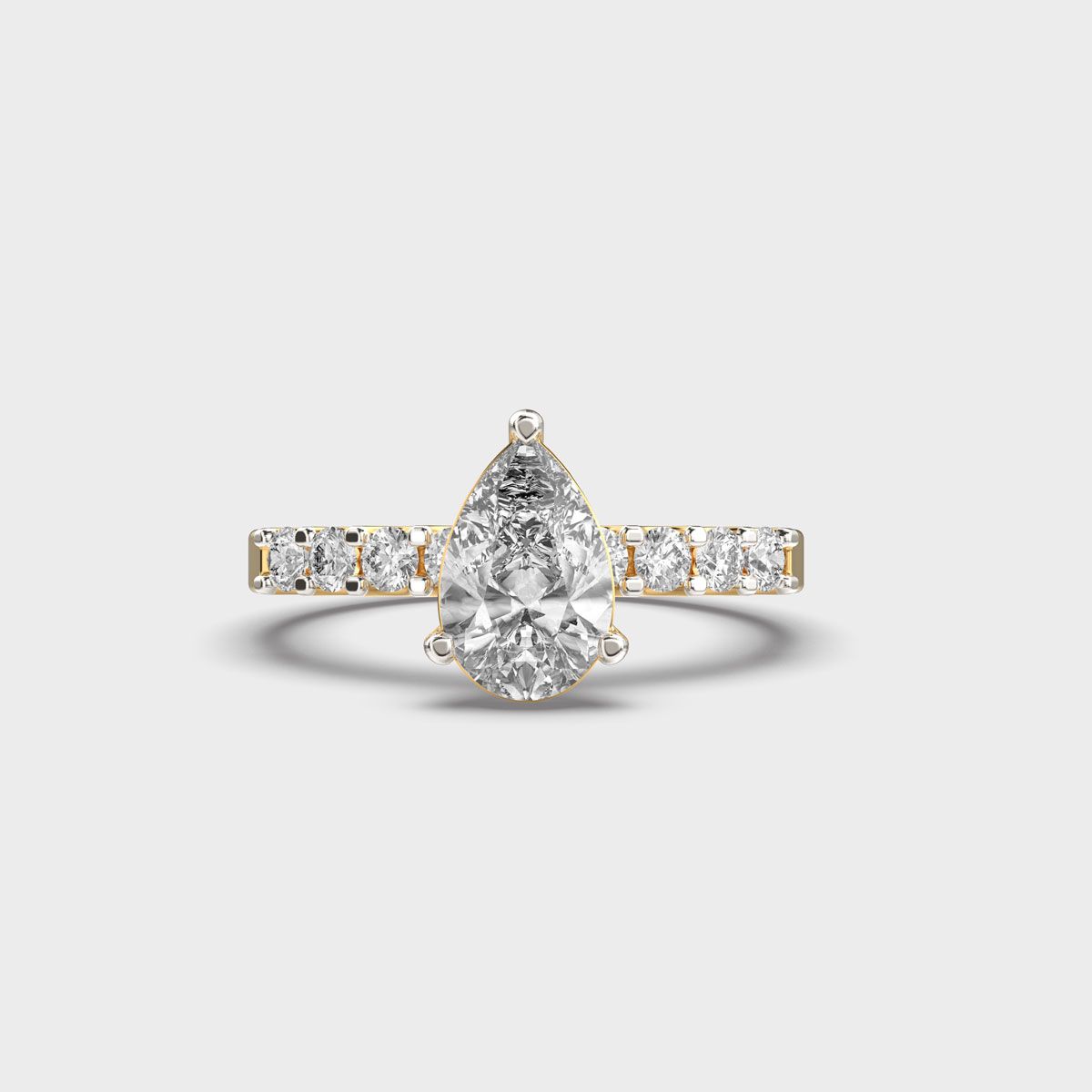 Pear Shaped Glory Solitaire Diamond Ring - View 1