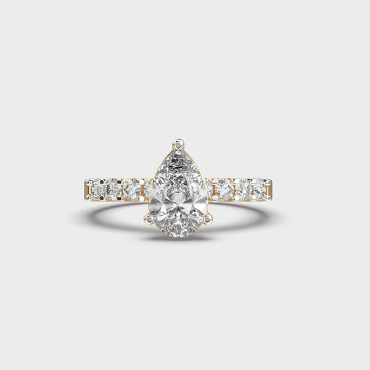 Pear Shaped Glory Solitaire Diamond Ring - View 1