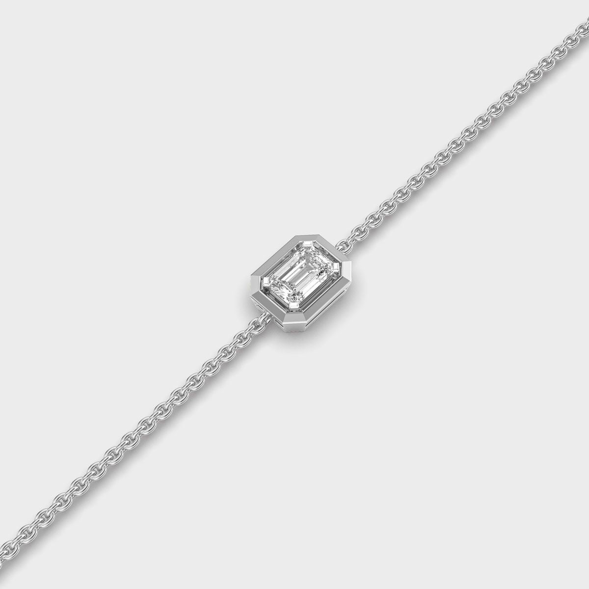 Minimal Emerald Diamond Bracelet