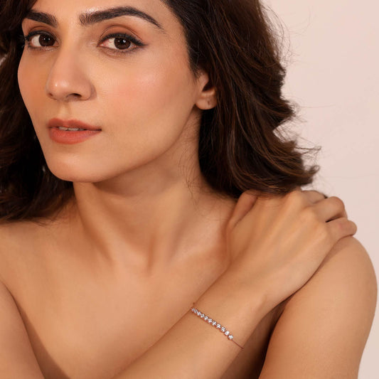 Linear Round Diamond Chain Bracelet