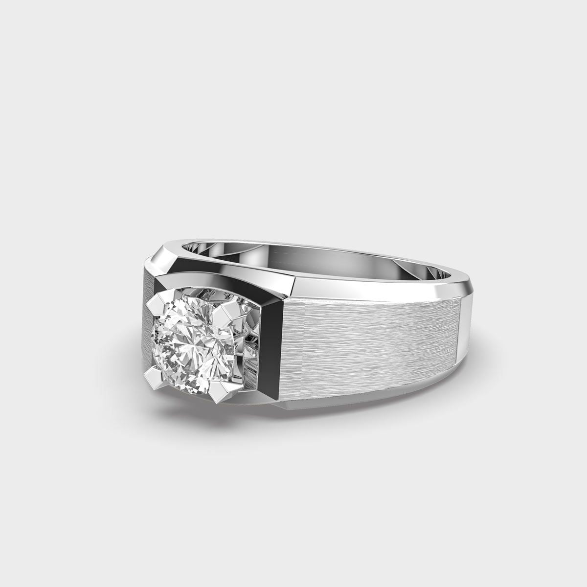 King's Dominion Round Diamond Band For Men - View 7
