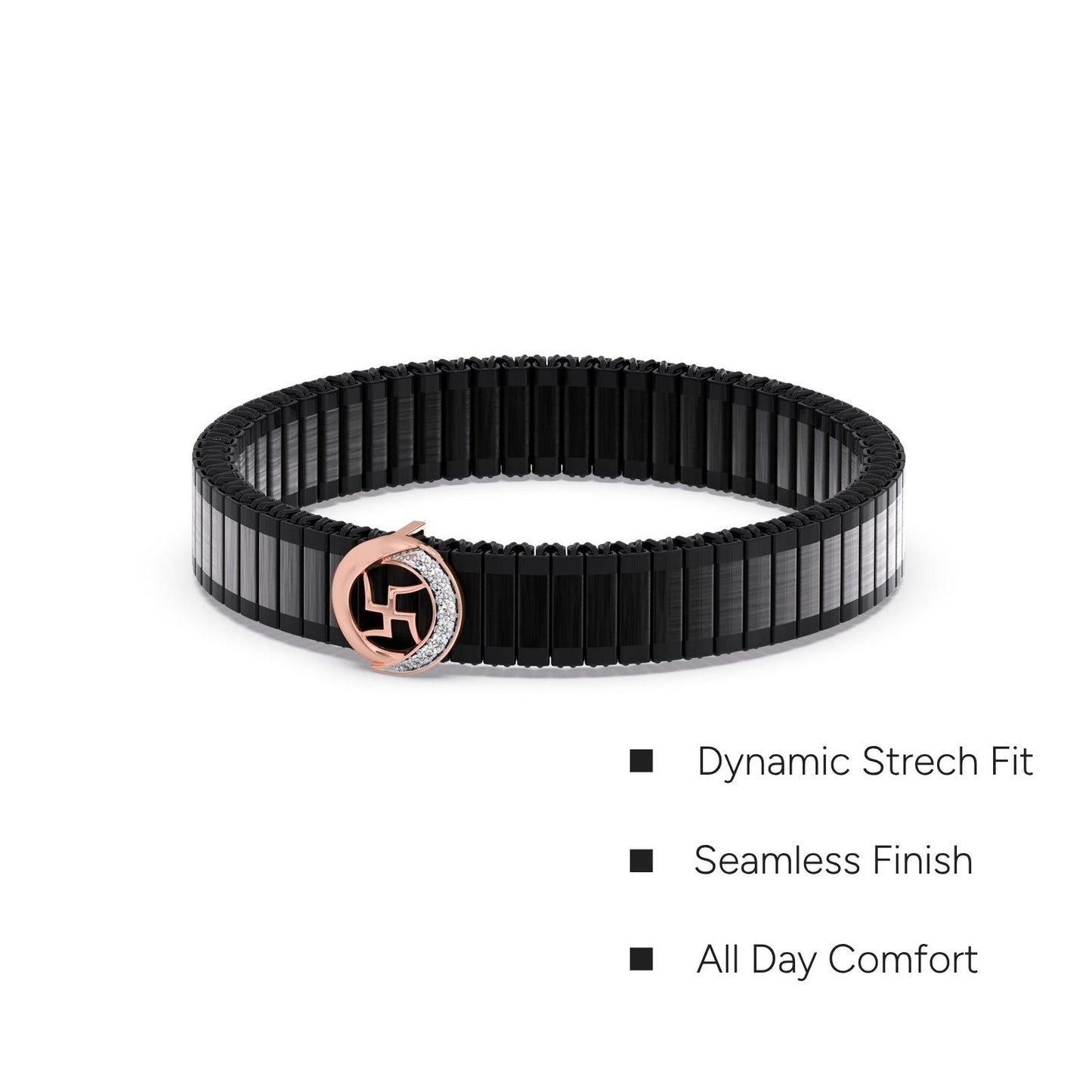 Swastika Wheel Diamond Men's Bracelet