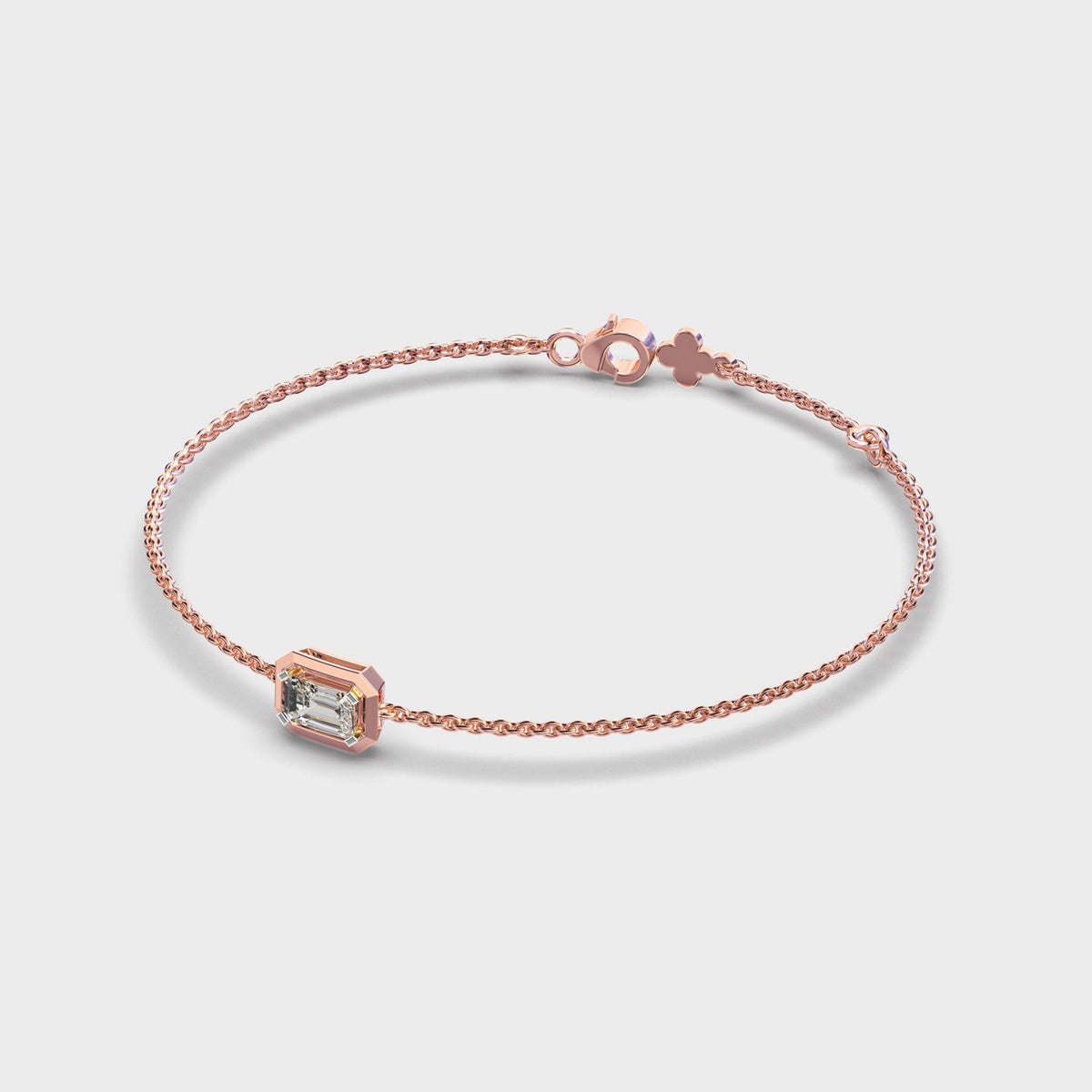 Minimal Everyday Emerald Diamond Bracelet