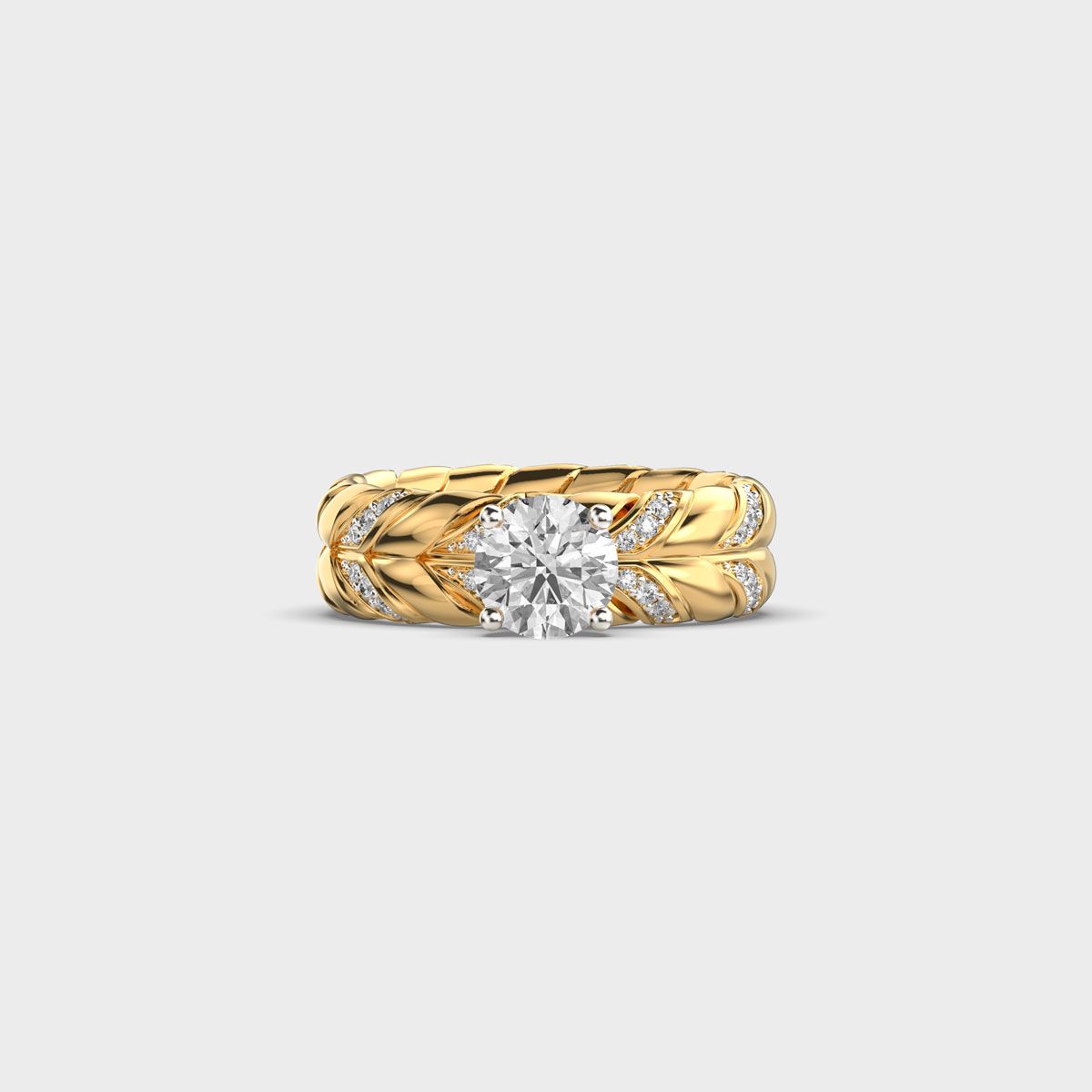 Double Stack Round Diamond Ring - View 10
