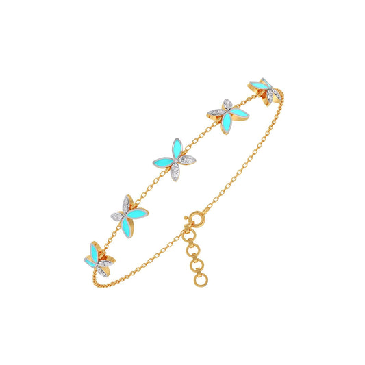 Fleur Butterfly Diamond Chain Bracelet