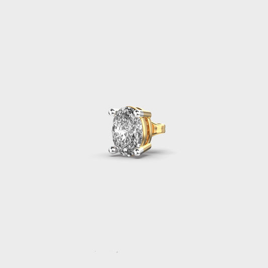 Noble Diamond Oval Stud for Men
