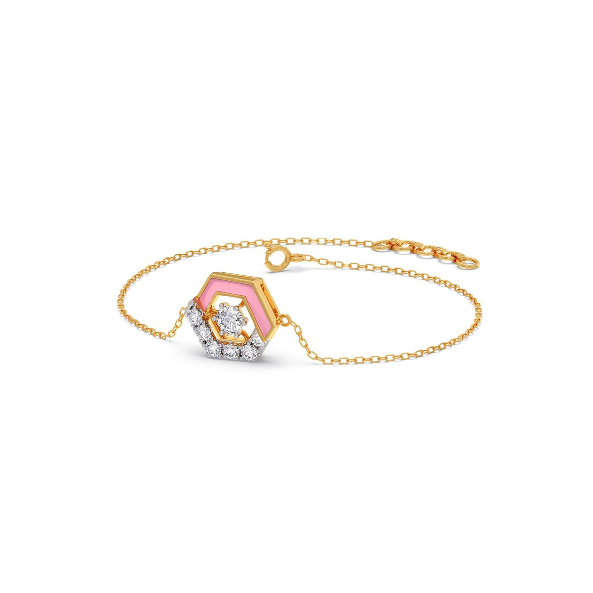 Cotton Candy Hexagon Diamond Bracelet
