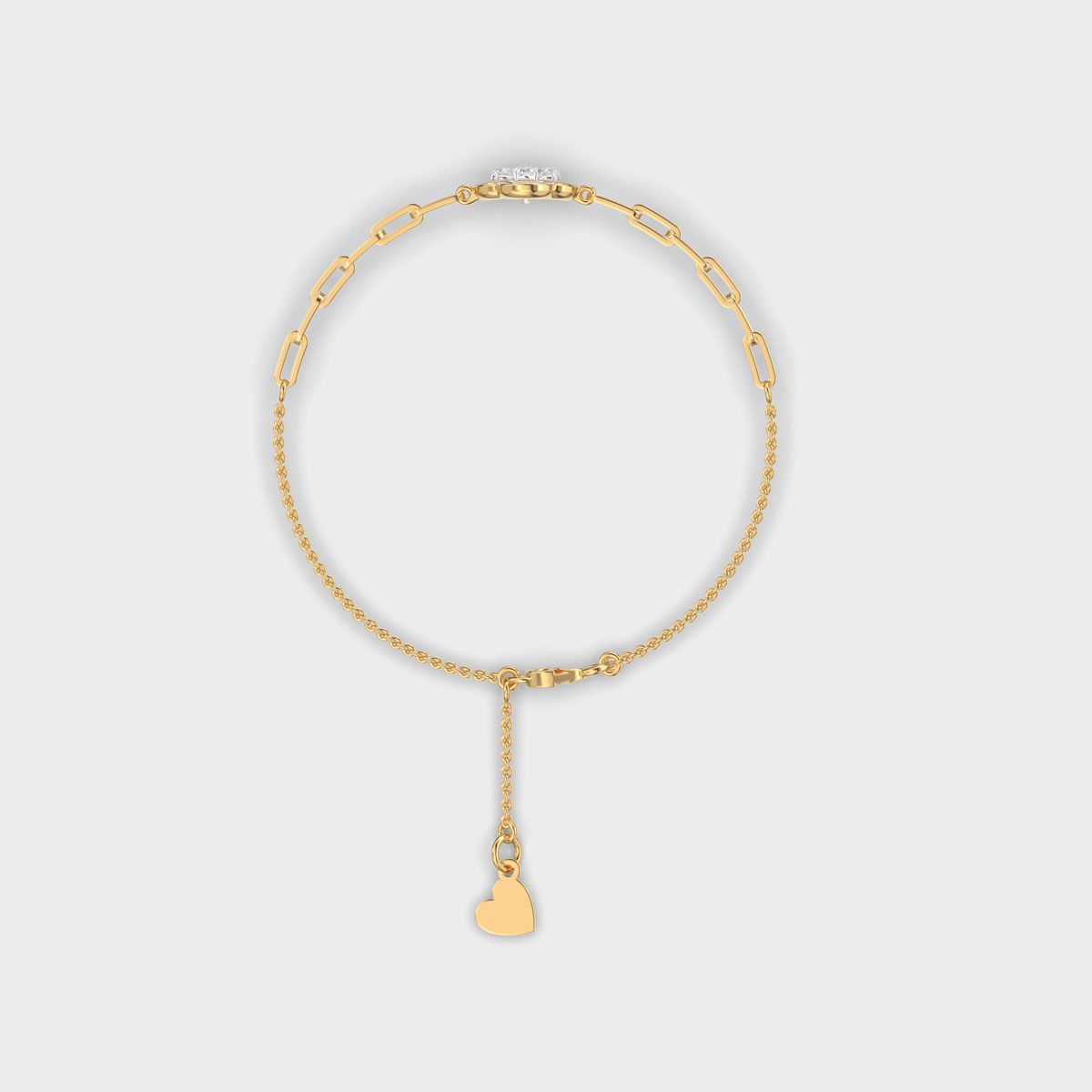 Clover Chain Linked Diamond Bracelet