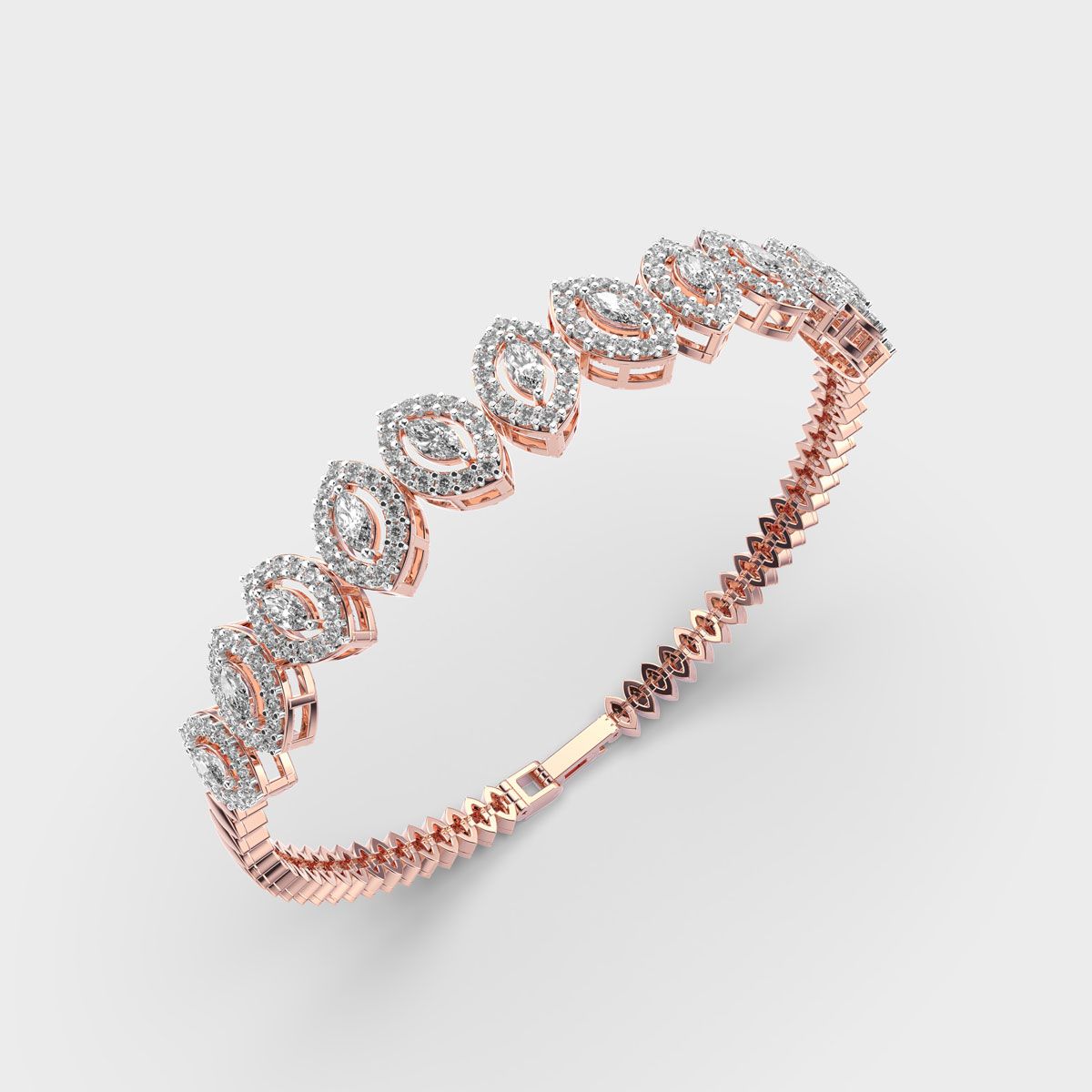 Calathea Round and Marquise Diamond Bracelet