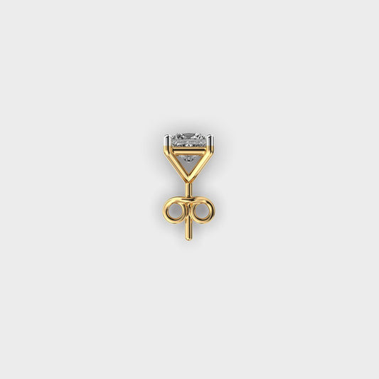 Grid Square Diamond Stud for Men