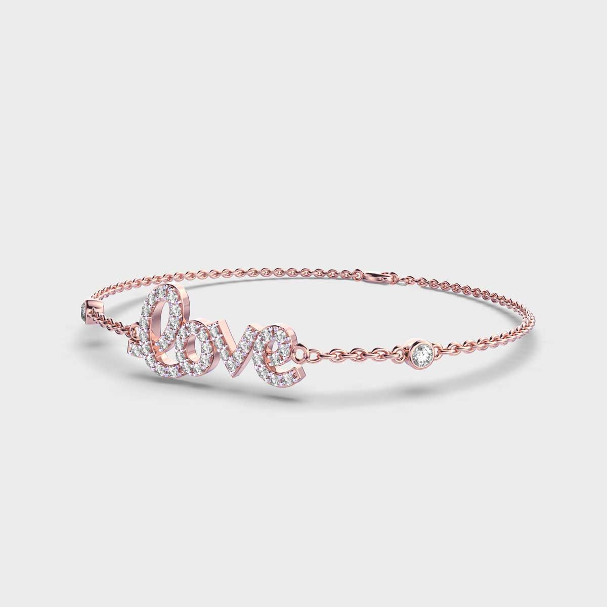 Dear Love Chain Bracelet with Diamonds