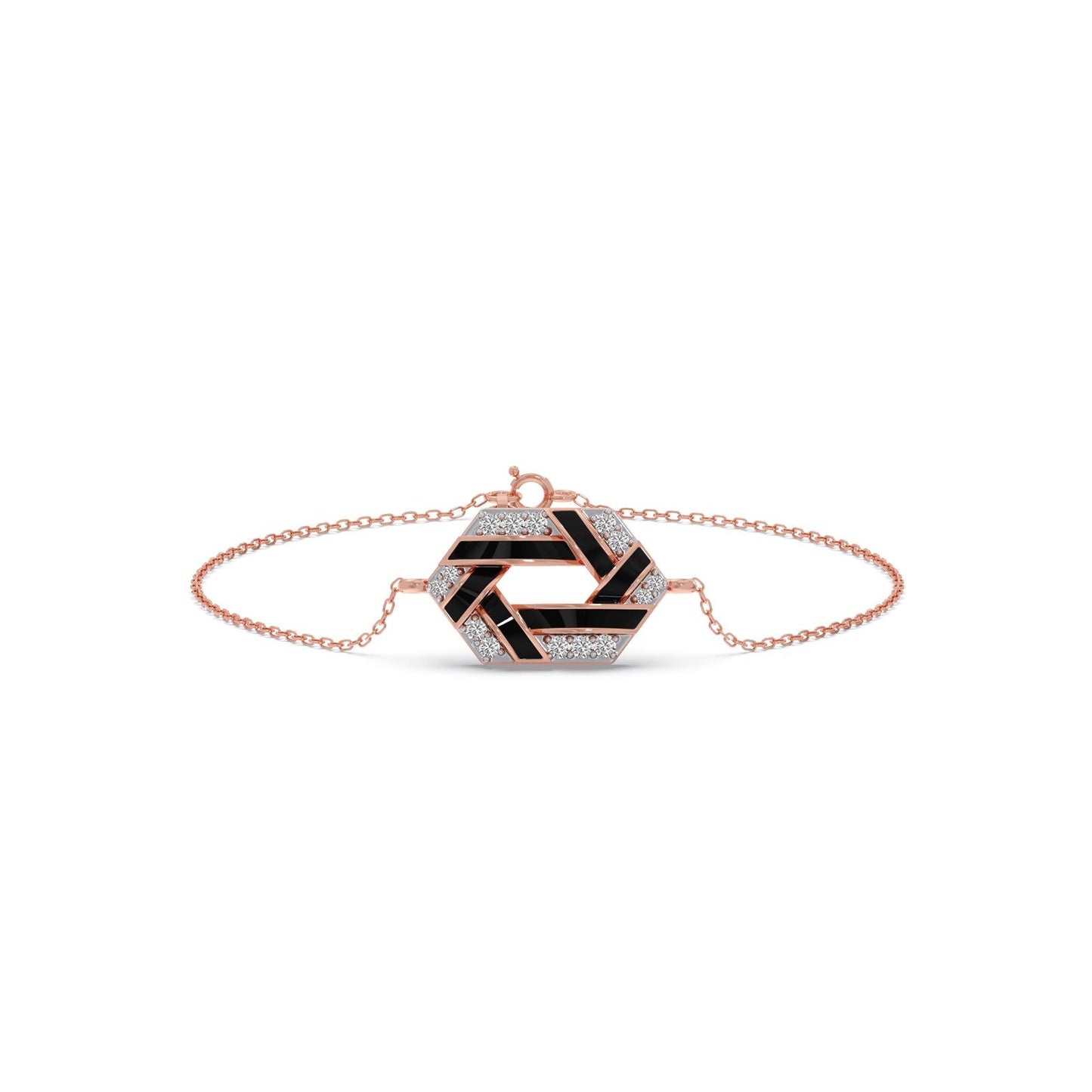 Hexora-enamel Stellar Diamond Chain Bracelet