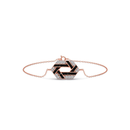 Hexora-enamel Stellar Diamond Chain Bracelet