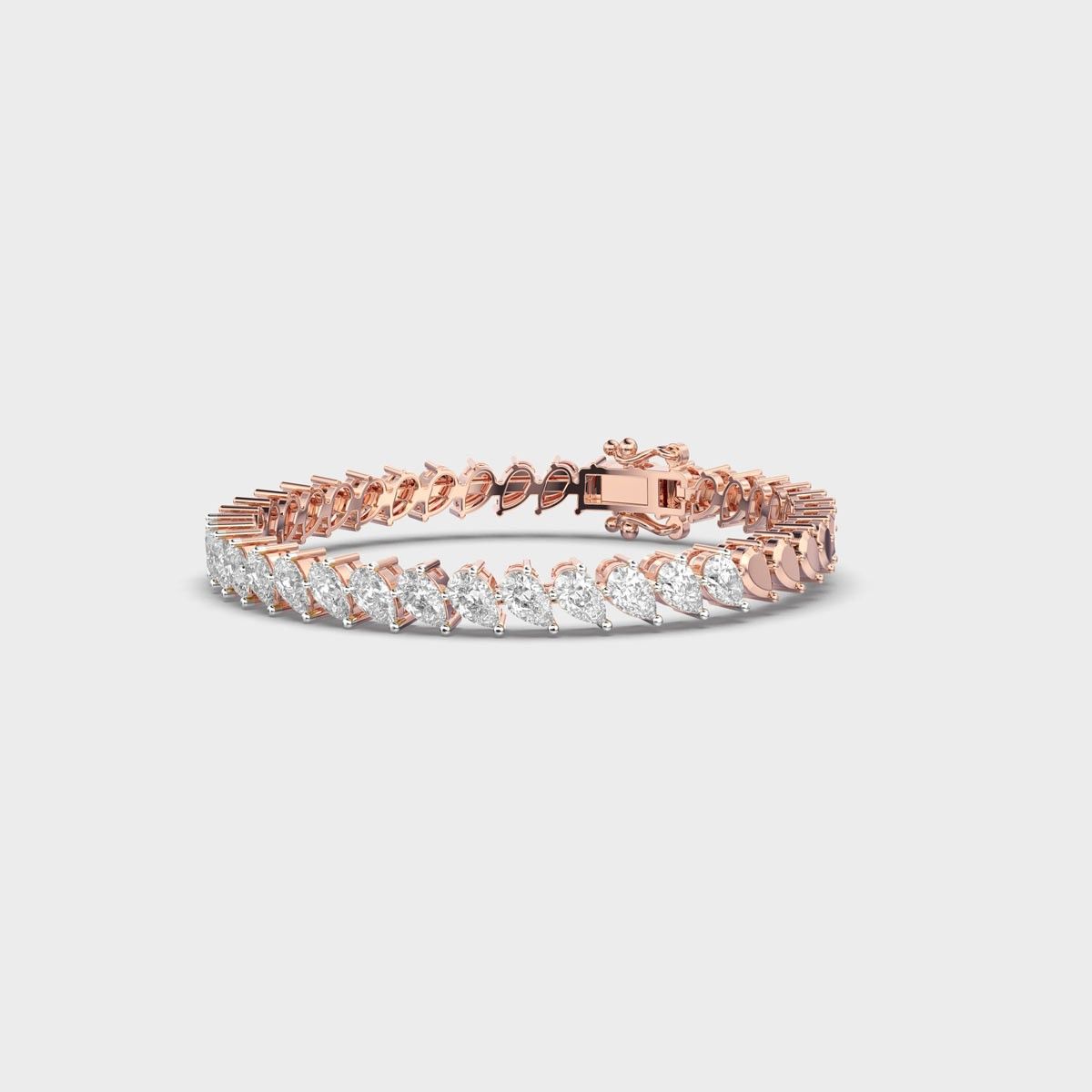 Cascading Pear Diamond Tennis Bracelet
