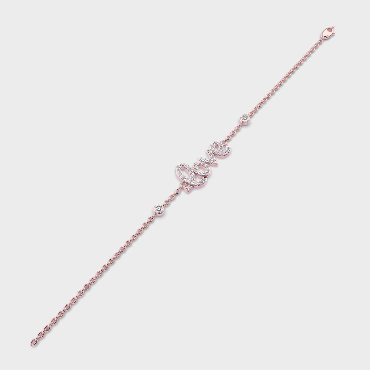 Dear Love Chain Bracelet with Diamonds