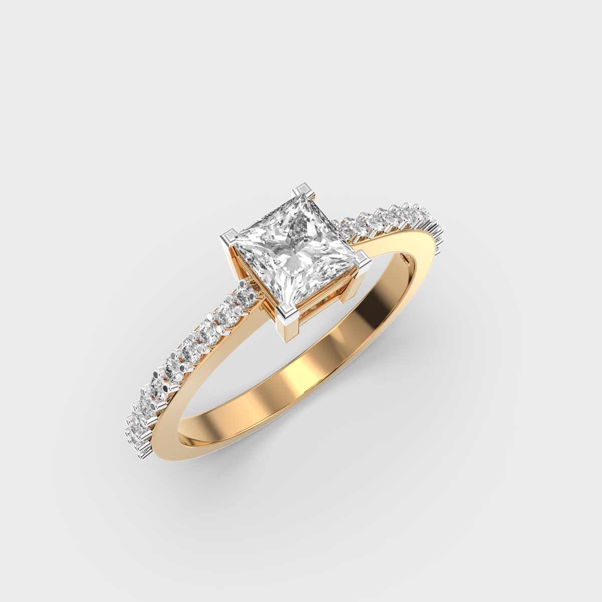 Princess Cut Diamond Pave Band Ring - View 3